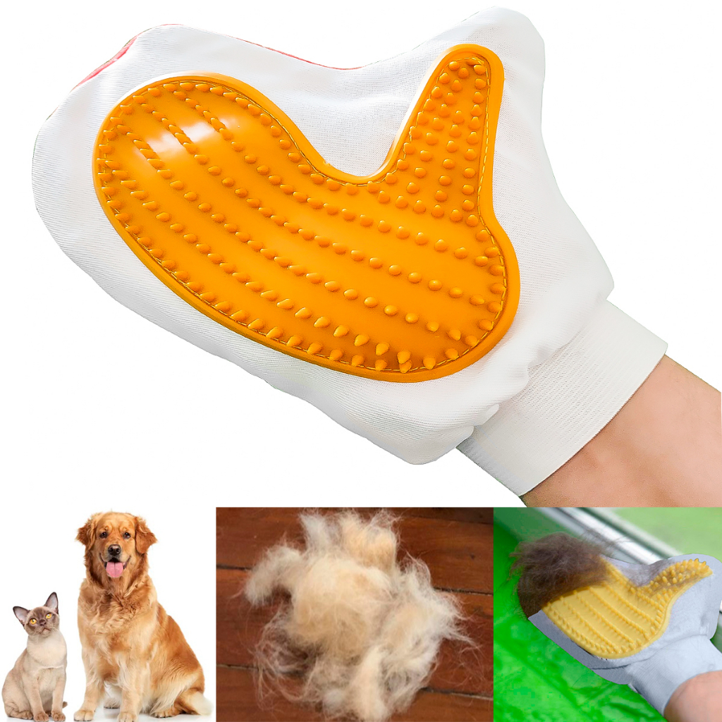 Luva Escova Pente Nano Magnetica Massageadora Tira Pelo Limpa Pet Dog Cães E Gatos Removedor Pelos Cachorros