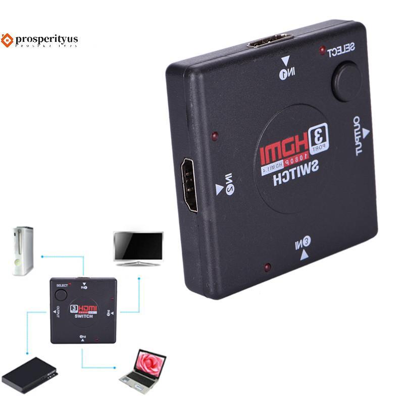 [PPTS] 3 Em 1 OUT Splitter 3 Portas 1080P Vídeo HD Conversor Switcher Para HDTV DVD