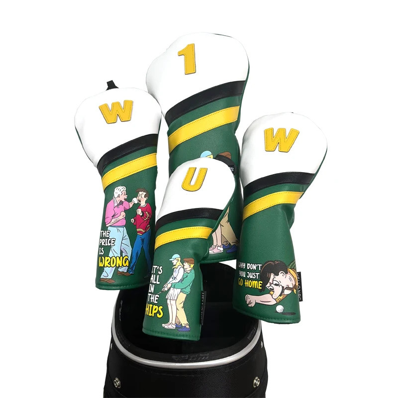 Golf Wood Head Cover PU Leather Waterproof Anti-Scratch For Driver Fairway Hybrid Golf Headcovers With Number Golf Acces