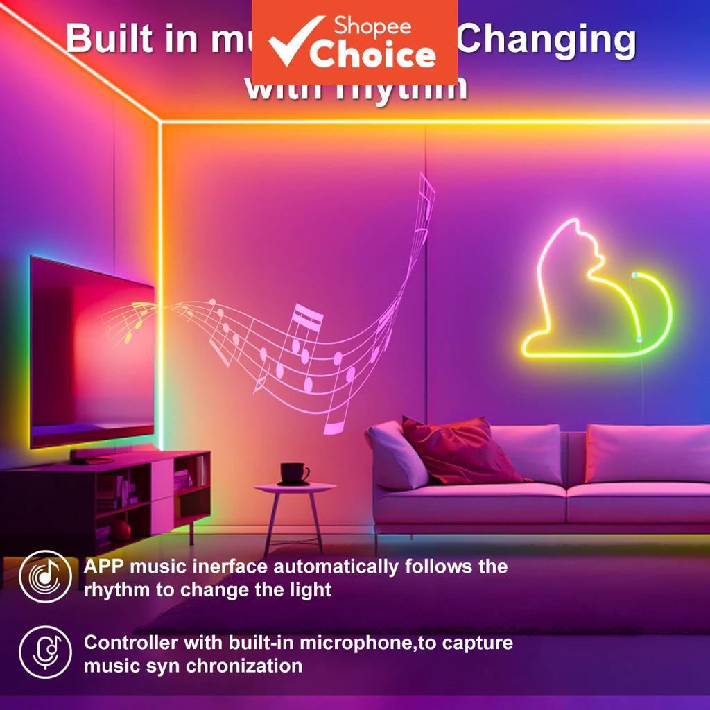 Luzes USB Neon Com WS2812 RGBIC 5V À Prova D'água Bluetooth Diodo APP Controle Remoto Iluminação Usada Instalação De Tet
