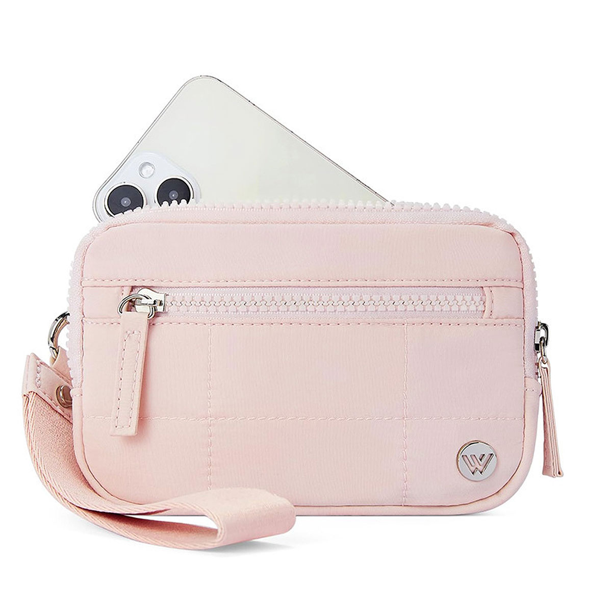 Carteiras de Pulso Puffer para Mulheres, Carteira Acolchoada de Nylon com 3 Zíperes para Viagem, Suporte de Cartão de