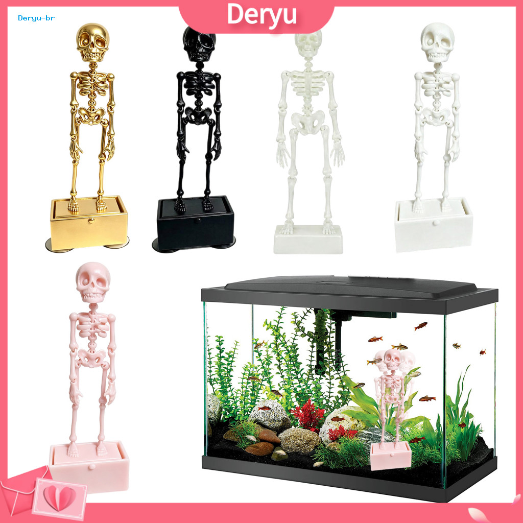 Halloween Gift for Fish Keepers Aquarium Decorations Dancing Skeleton Tank Ornament – 3d Printed Air-powered Moving Sk
