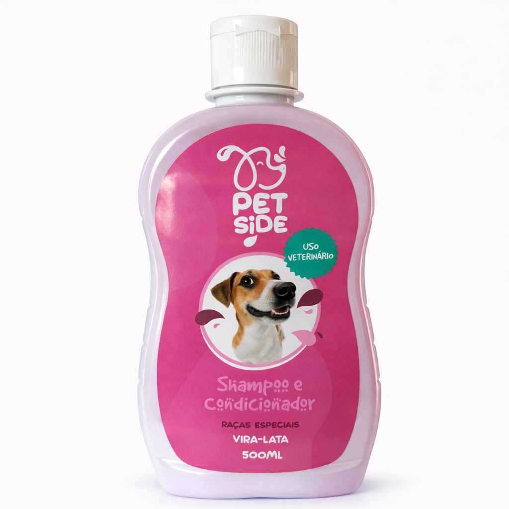 Shampoo para Cães Vira-Lata Raças Especiais PetSide 500ml Banho Petshop