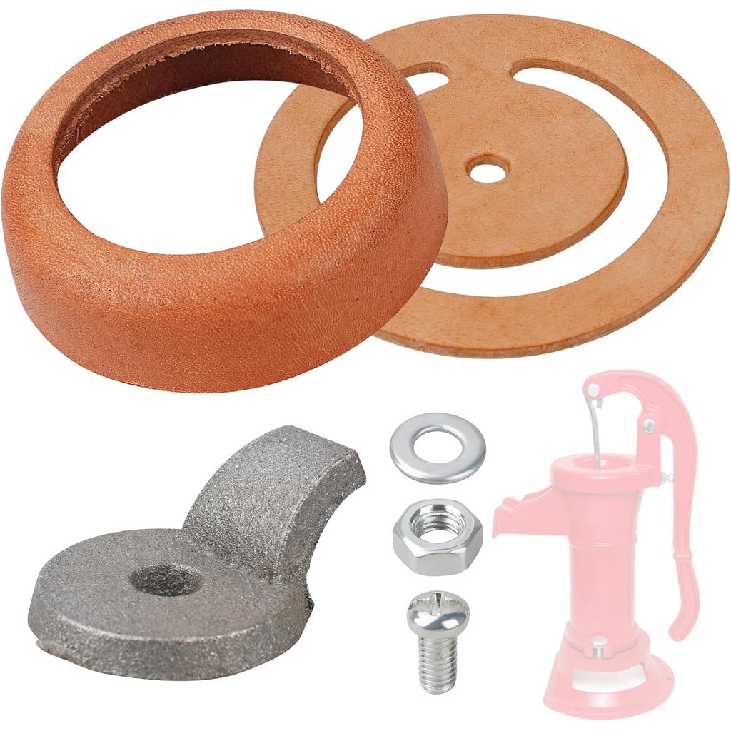Pitcher Pump Repair Kit for Simmons 1160/PM500 & Hand Pumps – Includes -3 1/2 inch Lower Valve Leather, Cup Leathers, Ch