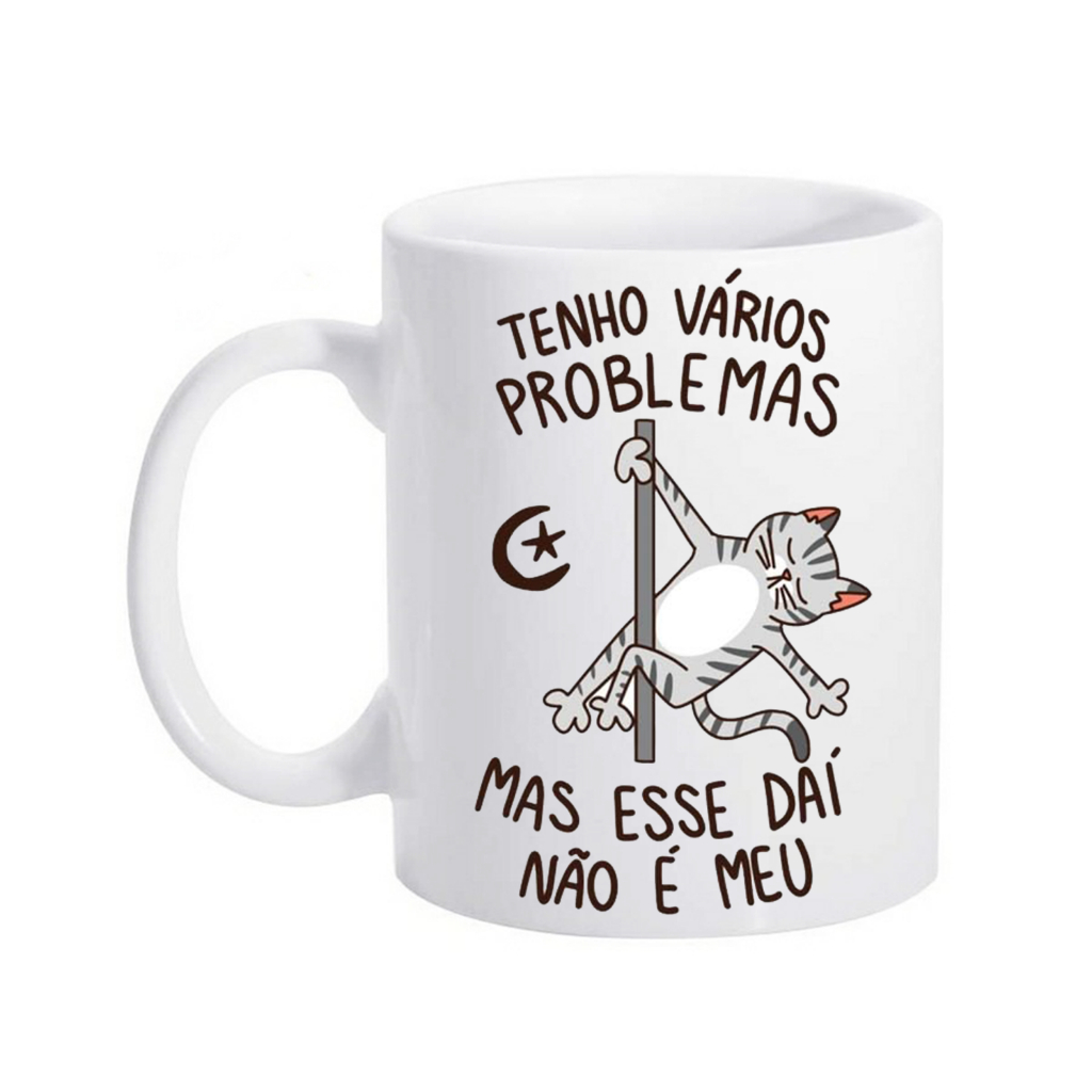 caneca pet gatos problema seu frases satira deboche cat meme