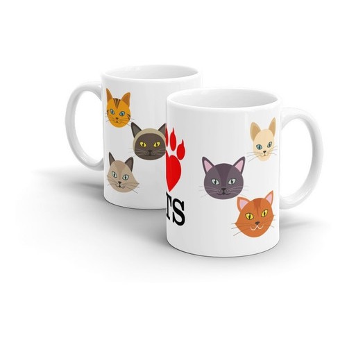 Caneca Cerâmica Pets - I Love Cats