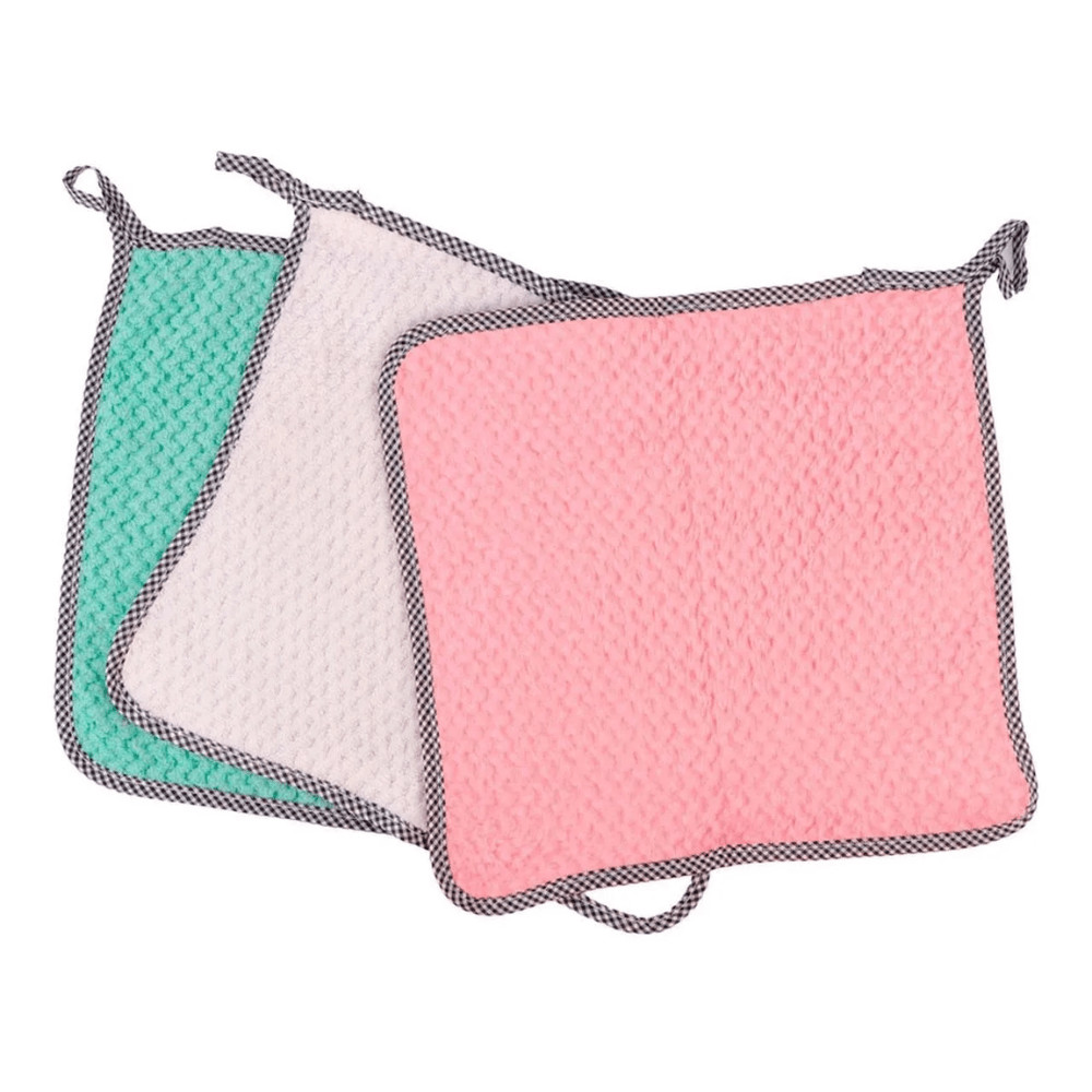 Kit com 3 Panos Coral Fleece para Limpeza 25x25 - Clink