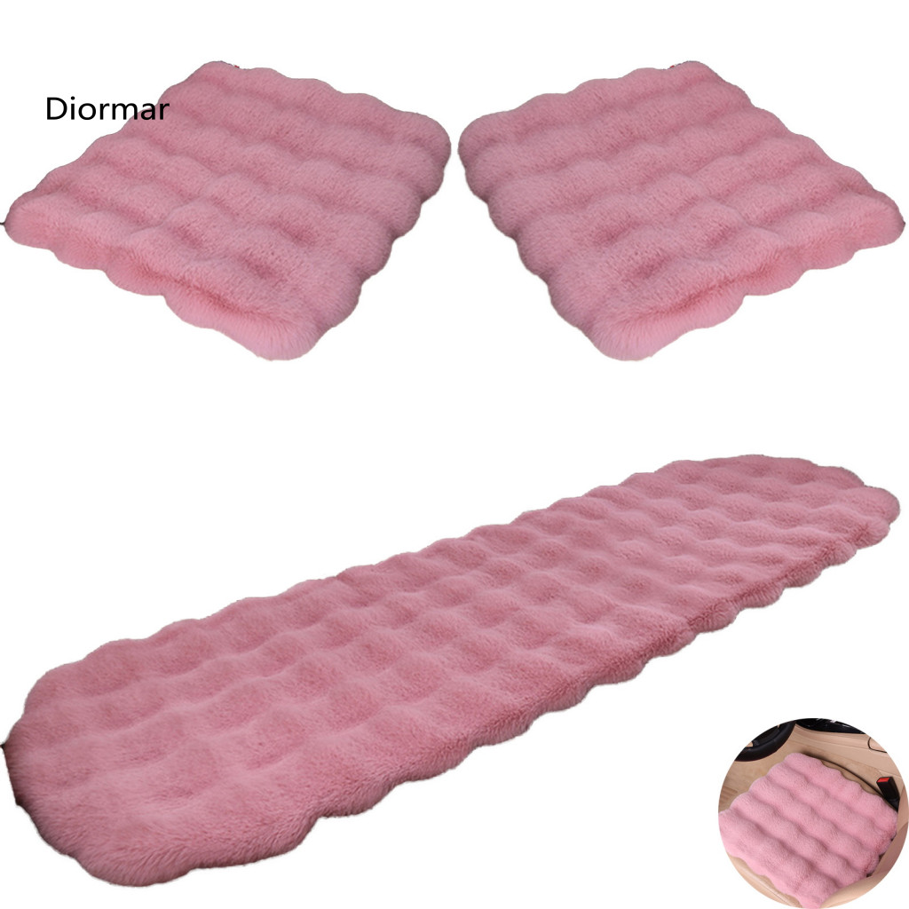 Heat Retaining Car Seat Cover Warm Pad 3pcs Cushion Set Thick Plush Fleece Auto Chair Pads Soft Vehicle Covers for Winte