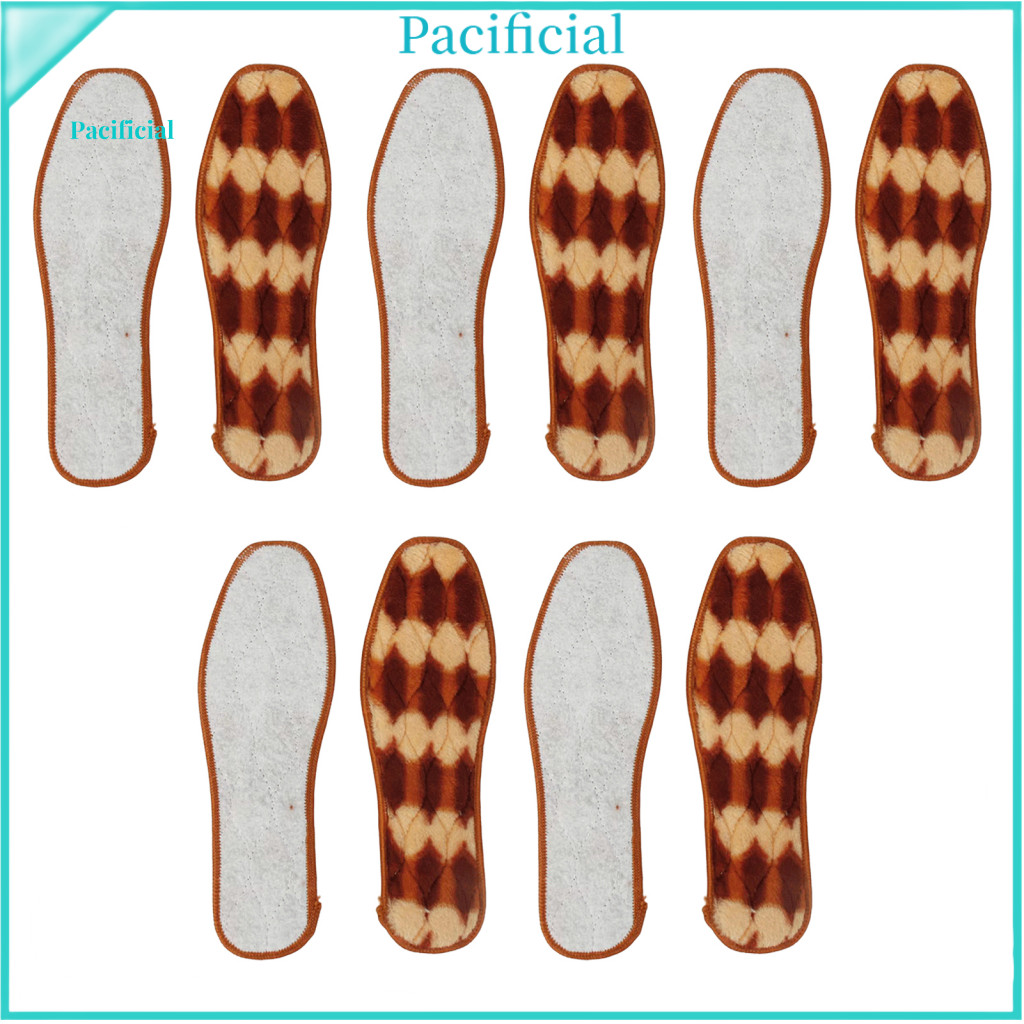 Warm Winter Insoles Non-shedding Foot Pads 5 Pairs Shoe Fleece Lined Thick Thermal for Men Women Moisture Wicking Cozy f