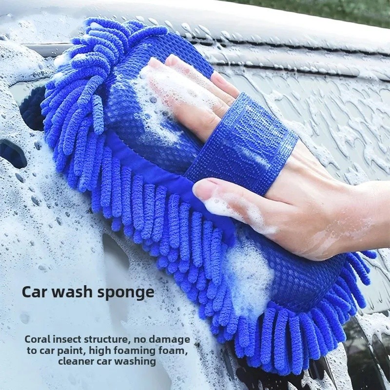 Esponja de Lavagem de Carro Chenel Fleece Coral, Bloco de Esponja de Limpeza para Carro, Ferramentas de Lavagem de Carro