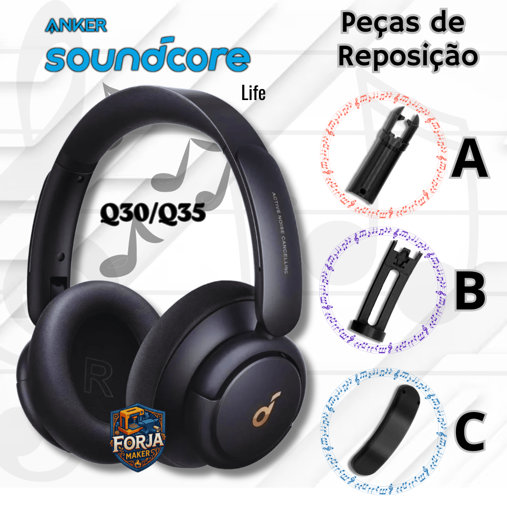 Peças de Reposição - Soundcore Life Q30/Q35 - KIT REFORÇADO - Leia a Descrição do Anúncio