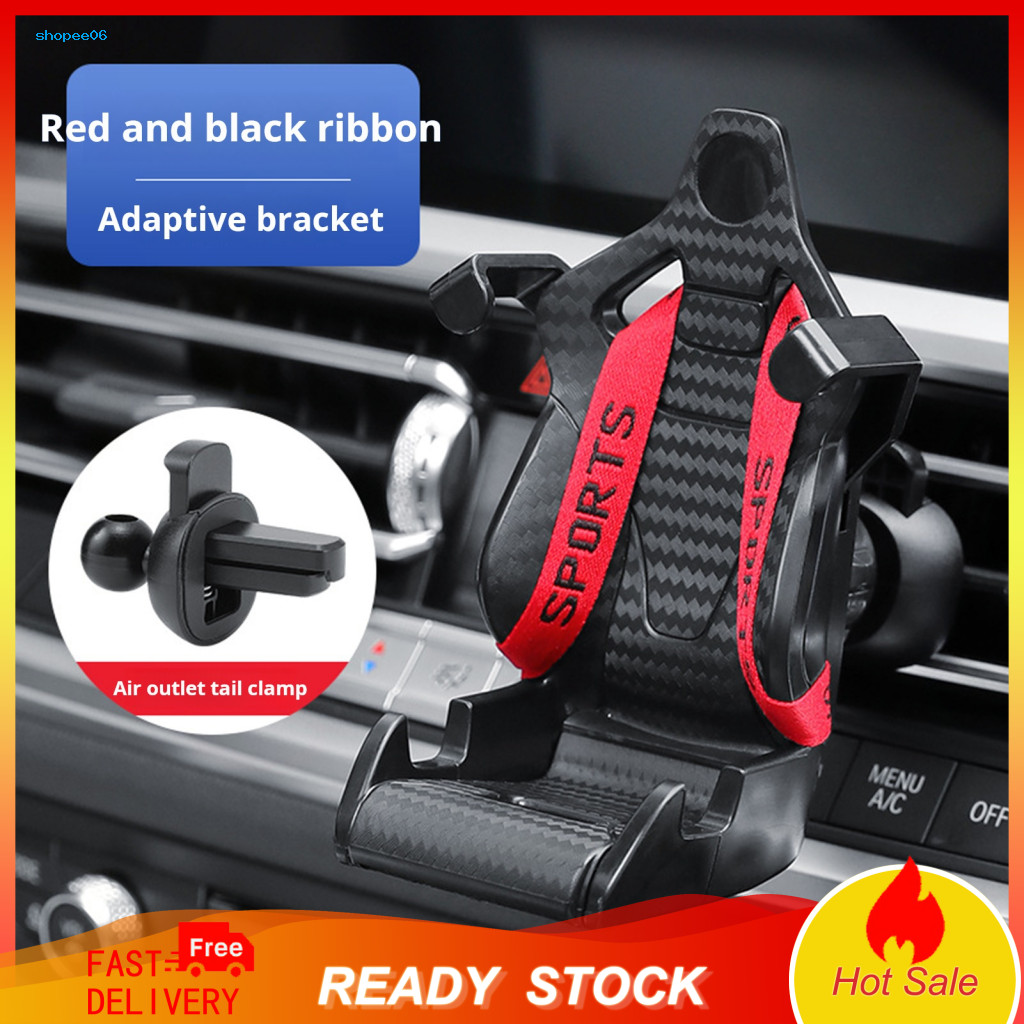 Car Phone Holder One-handed Racing Seat for Air Vent – Universal Clip Mount Stable Anti-fall Design Secure for Smartph
