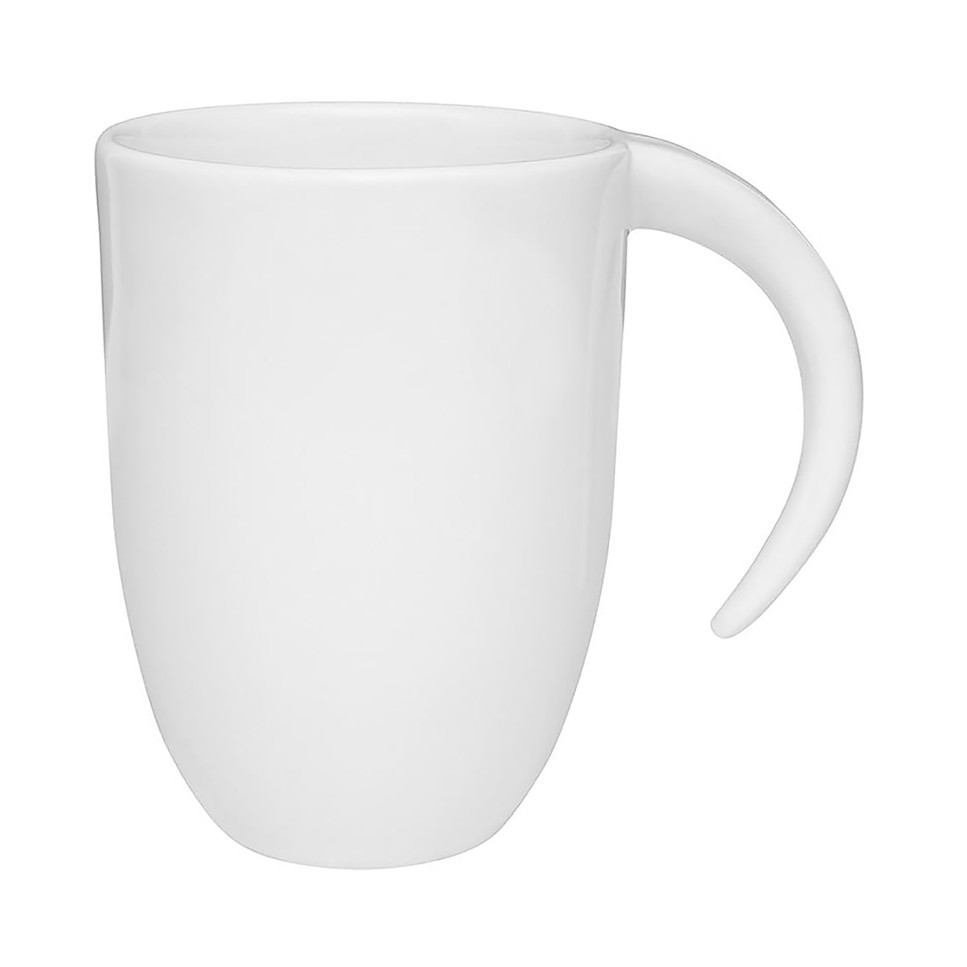 Caneca Branca Cerâmica Fall Premium Lisa 350ml Alça Lua Sublimática Para Sublimação