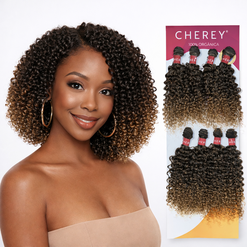 CABELO AFRO CURTO ORGÂNICO WATER FALL - CHEREY 30 CM