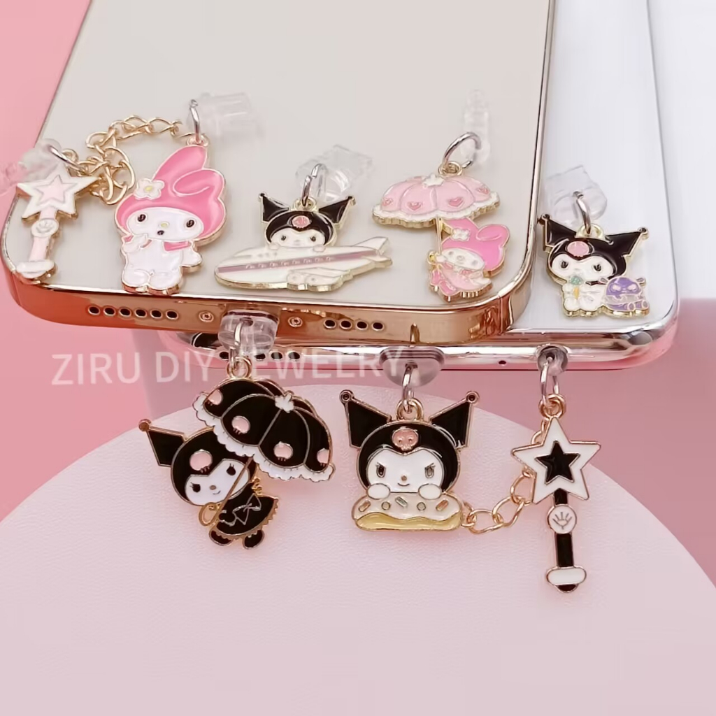 Kuromi Anime My Melody Phone Plug Anti-Pó Phablet Pad À Prova De Poeira Decore O Pingente Dust Gift Para Criança Amiga