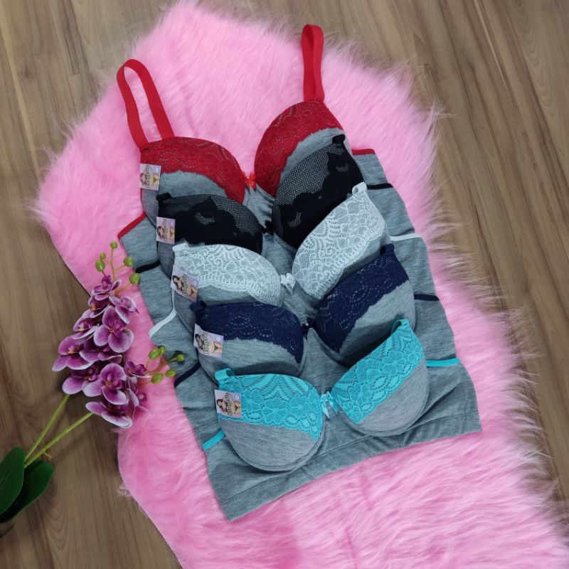 Kit 3 Sutiã Plus Size  Bojo Aro Metal Toque Algodão Alça Larga ( kit 3 mescla)