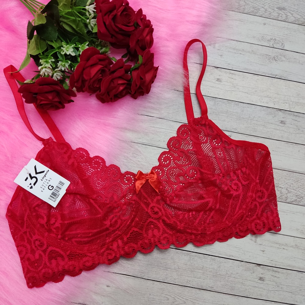 Sutiã de Renda Sem Bojo Com Aro de Metal REGULAR e PLUS SIZE Meia Taça Sem Forro (Kaylane)