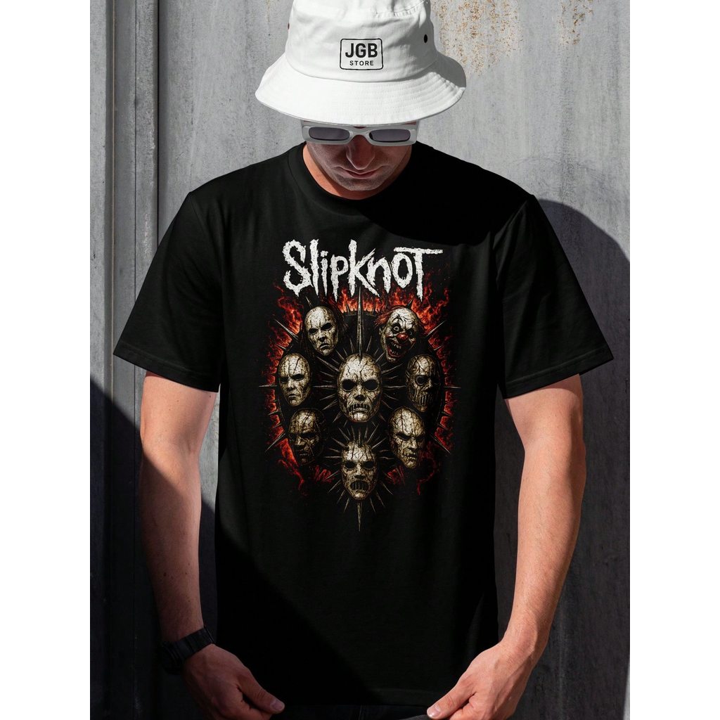 Camiseta Slipknot Banda Mascaras Nu Metal 100% Algodão Unissex Plus Size Blusa Outono Copa Mundo