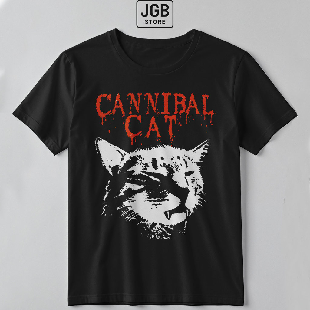 Camiseta Cannibal Cat Gato Death Metal Paródia 100% Algodão Masculino Feminino Plus Size