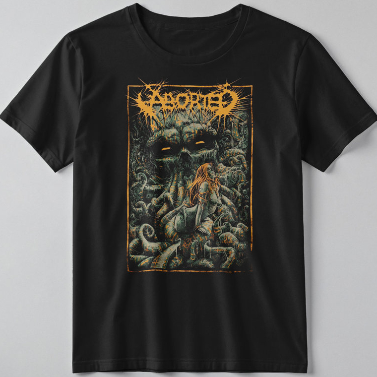 Camiseta Banda Aborted Metal 100% Algodão Unissex Plus Size Blusa