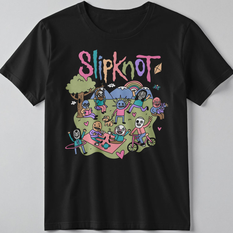 Camiseta Slipknot Banda Heavy Metal Rock Fofo 100% Algodão Masculina Feminina Plus Size Blusa