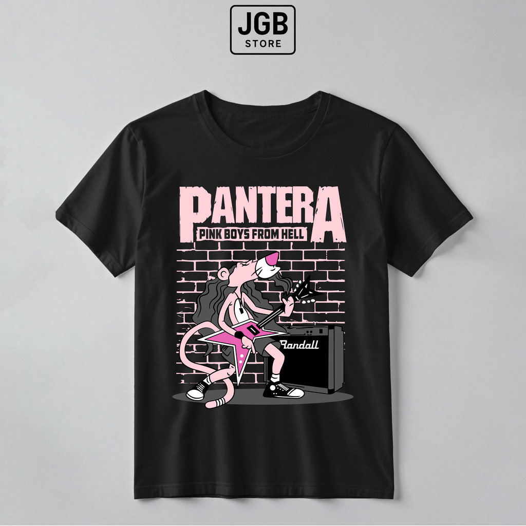 Camiseta Pantera Pink Boys From Hell 100% Algodão Masculina  Feminina Unissex Banda Heavy Metal Rock Plus Size
