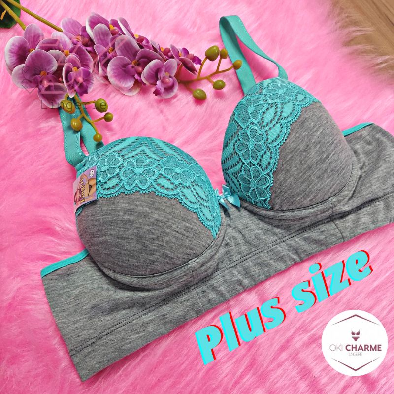 Sutiã Plus Size / Regular Reforçado Com Bojo  Aro de Metal Renda Alça Reforçada Pala Reforçada