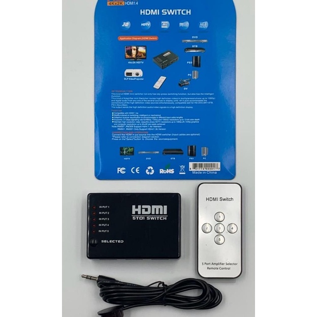 Splitter Hdmi 4k 5 Entradadas 1 Saida