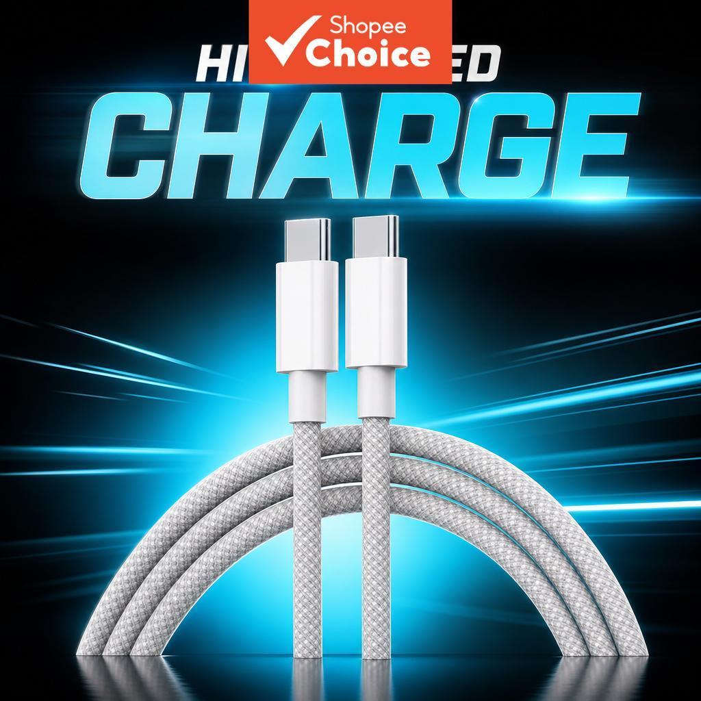 Cabo de dados para celular de carregamento rápido PD 60W 2m Tipo C para Tipo C para iPhone 15 16 17 Samsung Huawei cabo