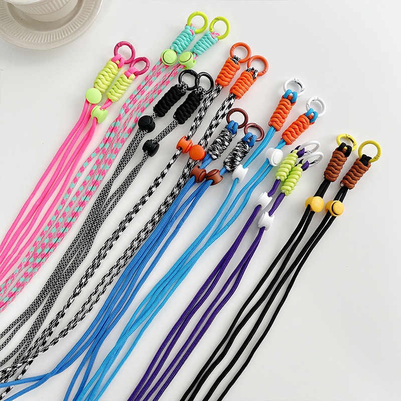 Colorido Universal Para Telefone Celular Cordão De Nylon Suspenso Ajustável Patch Junta De Honra INS Fashion Strap Crossbody Colar Destacável Clip De Plástico Transparente