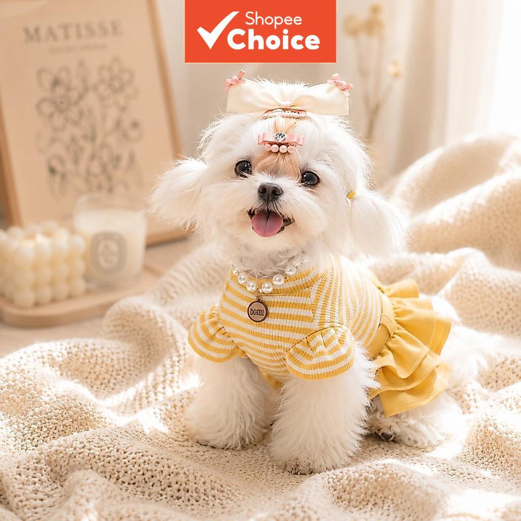 Vestido de cachorro para cães de pequeno porte, roupas para fêmeas, Shih Tzu