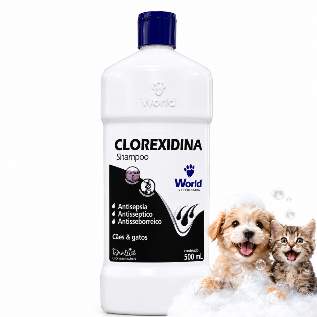 Shampoo Cachorro Shih Tzu Clorexidina 500ml Dermatite Seborreia Alergia Antiqueda