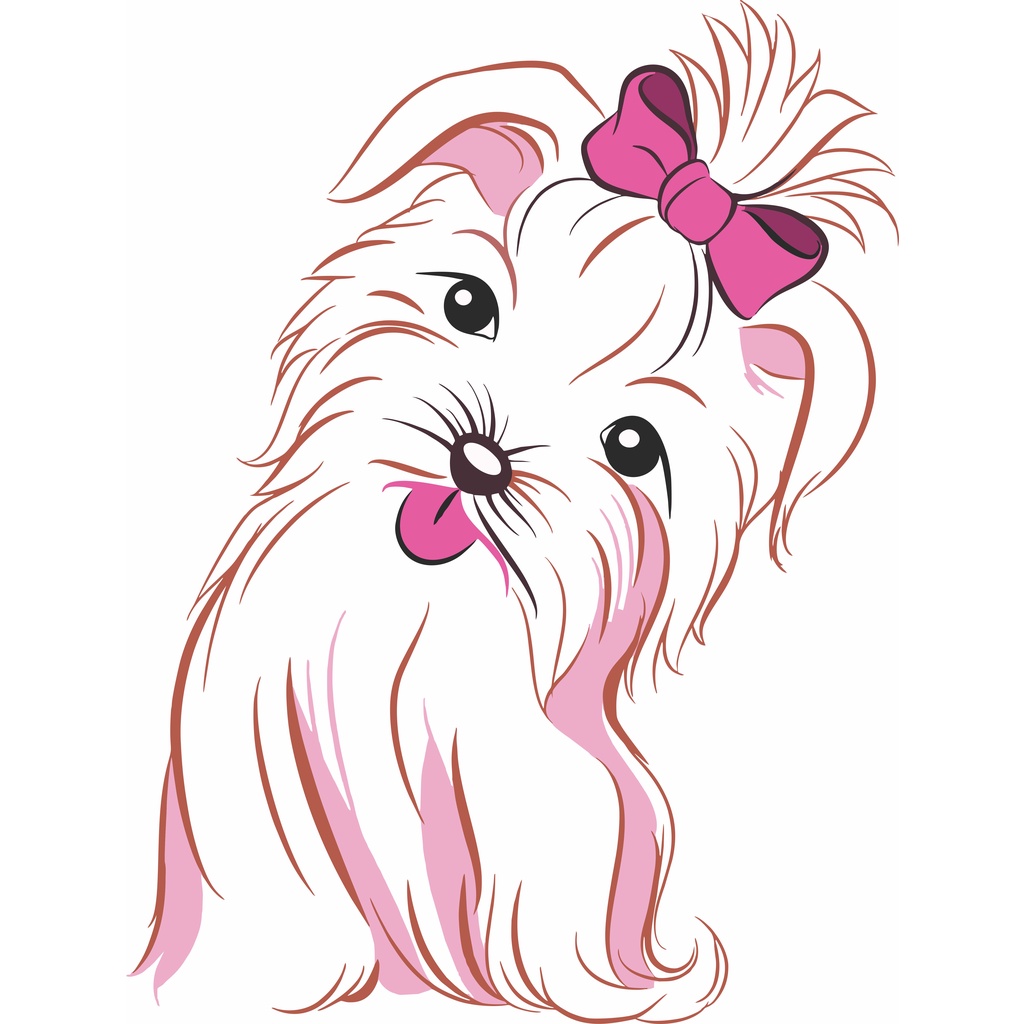 Adesivo Cachorrinha Shih-tzu Papel de Parede Auto Colante Decalque