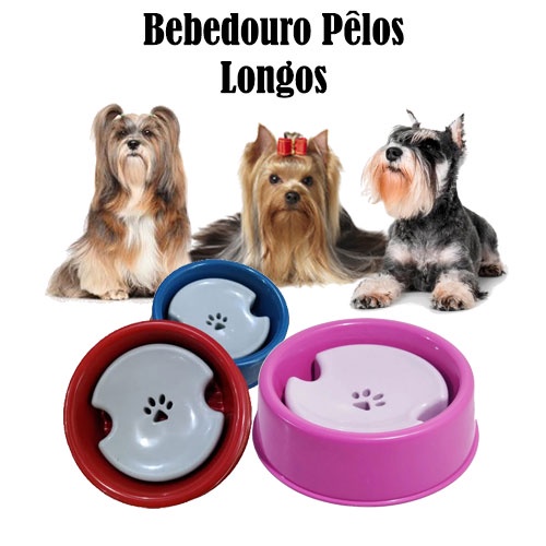 Bebedouro Pet para Cachorro de Pelos Longos Shih Tzu - Lhasa Apso - Schnauzer - Yorkshire