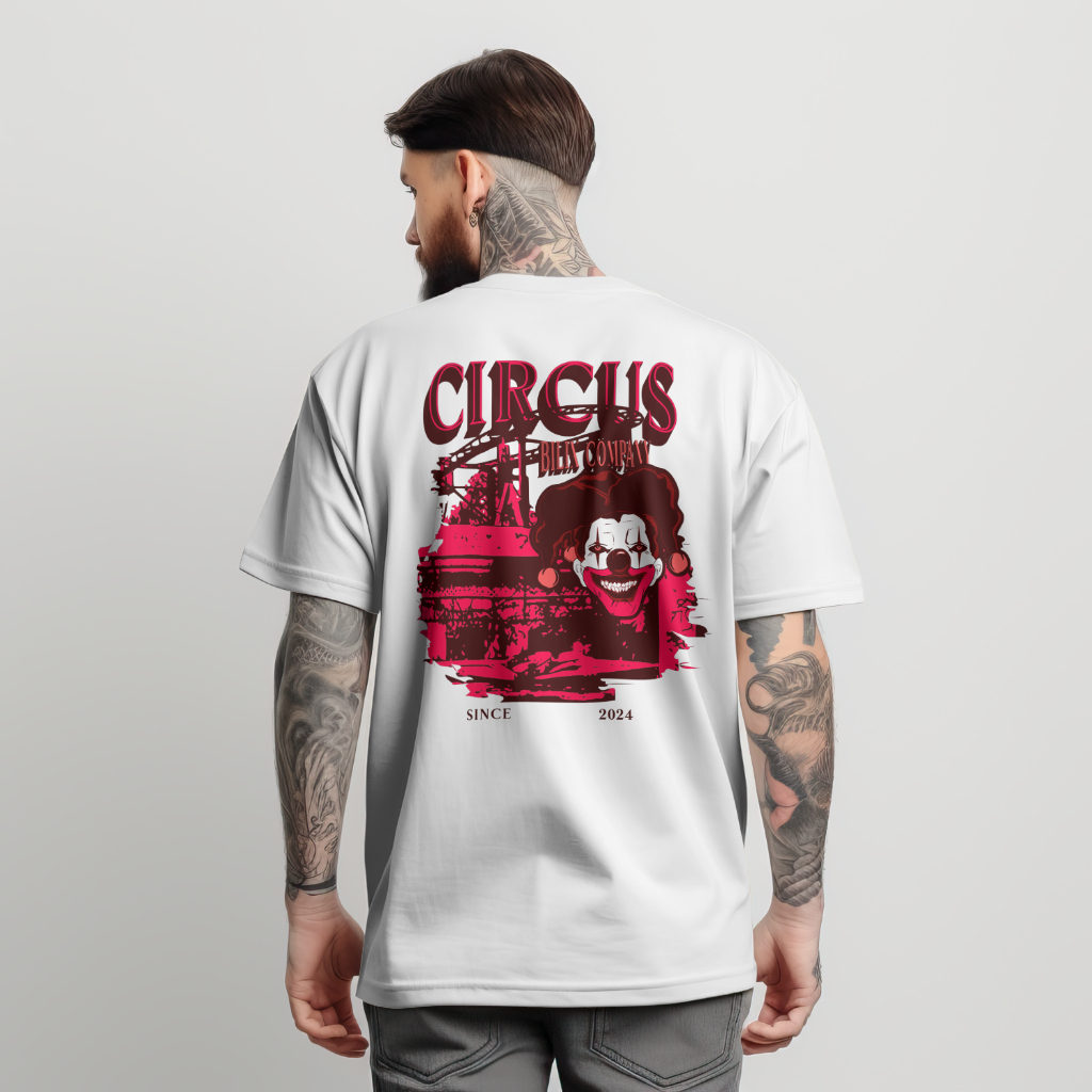 Camiseta Oversized Masculina 100% Algodão Camisa Circus Circo Bilix Tendencia