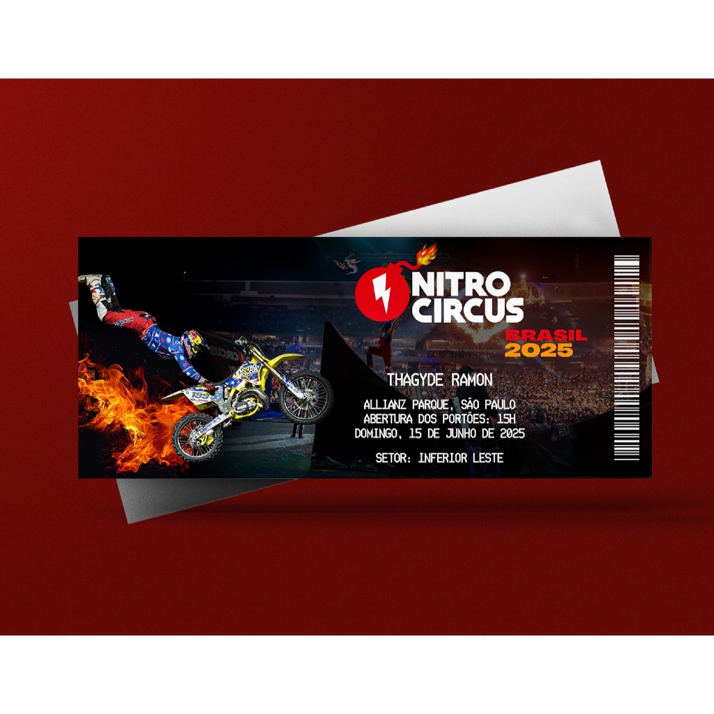 Ingresso Holográfico Personalizado Nitro Circus Brasil 2025