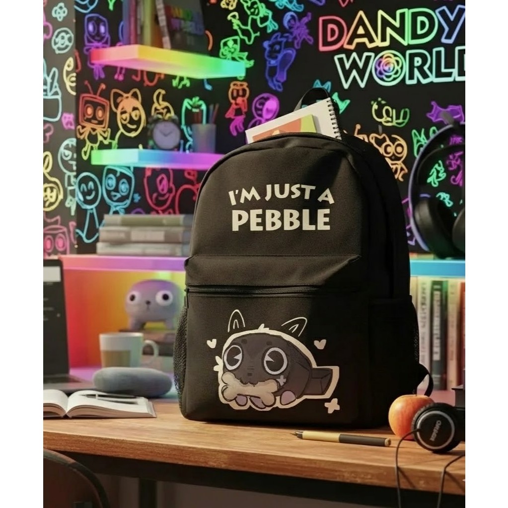 Mochila Pebble Dandy´s World Infanto Juvenil Bolso Tablet e Compartimento garrafas laterais