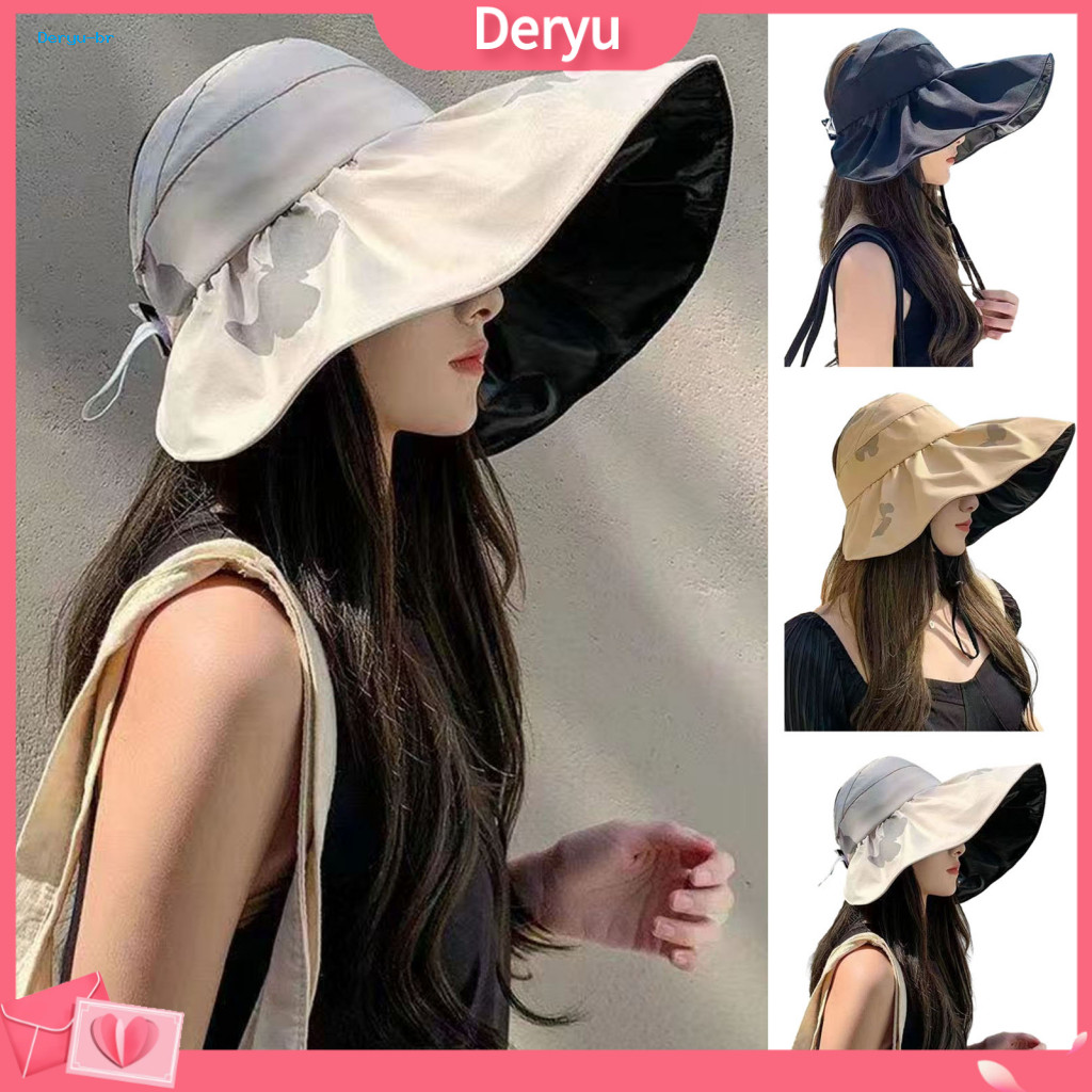 Brim Sun Hat Black Vinyl Sunscreen Bucket Women Upf50 Protection Wide Summer Lightweight Foldable Outdoor Travel Beach C