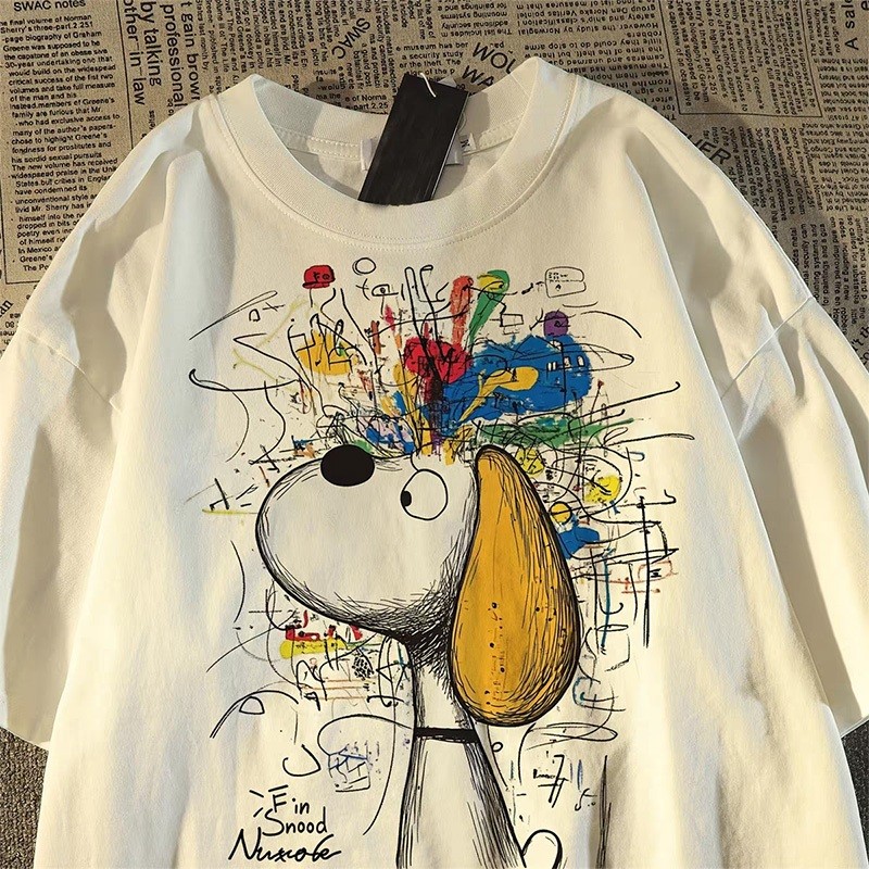 Camiseta Da Moda 2026 Novo Camiseta gráfica Cute Puppy Camiseta ampla e fashion, perfeita para um visual relaxado e chei