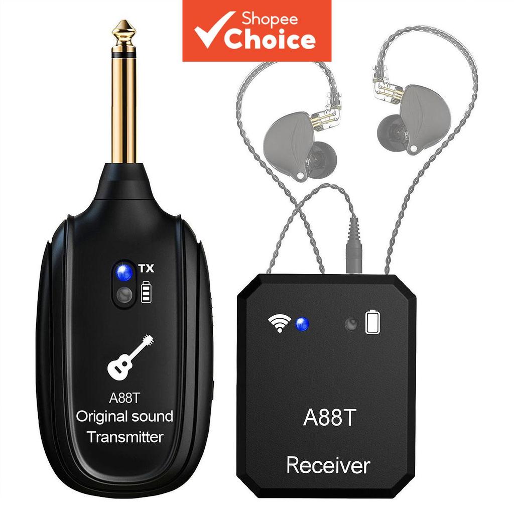 A88T Fone de Ouvido Sem Fio In-Ear 2.4GHz de Baixa Latência com Transmissor e Receptor para Performance Ao Vivo de