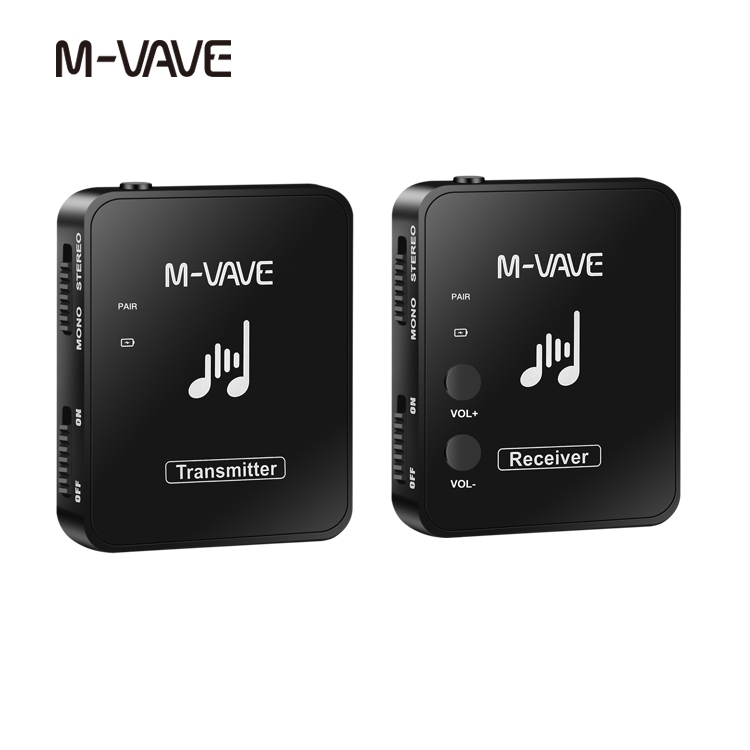 M-VAVE WP-10 Sistema de transmissão de monitor de fone de ouvido sem fio de 2,4 GHz Transmissor e receptor recarregáveis
