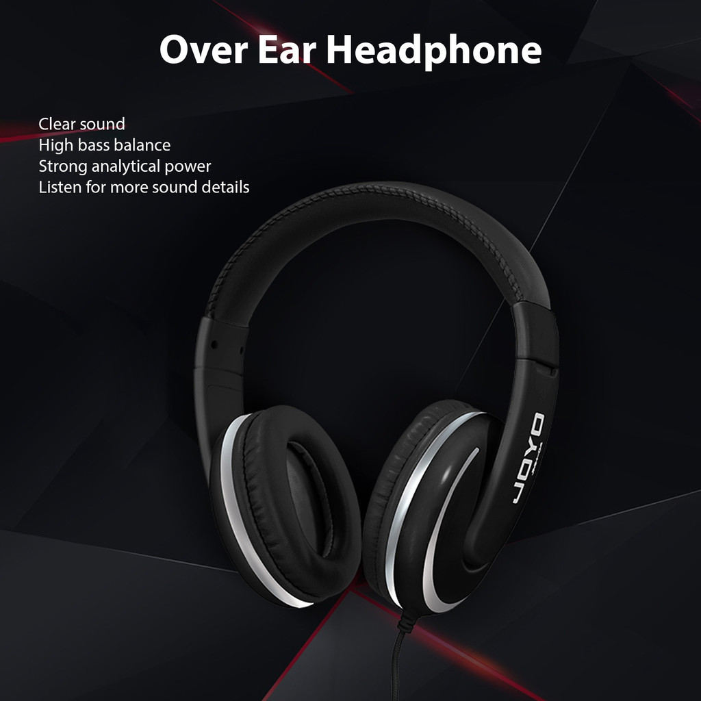 ttopbr JOYO Over Ear Headphone Fones De Ouvido Com Fio Som Estéreo Driver De 40 Mm Confortável Transparente Balanceado 6