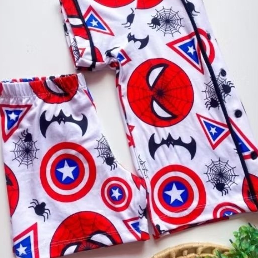 Pijama Infantil Masculino Homem Aranha e Capitão América , em Suede Premium