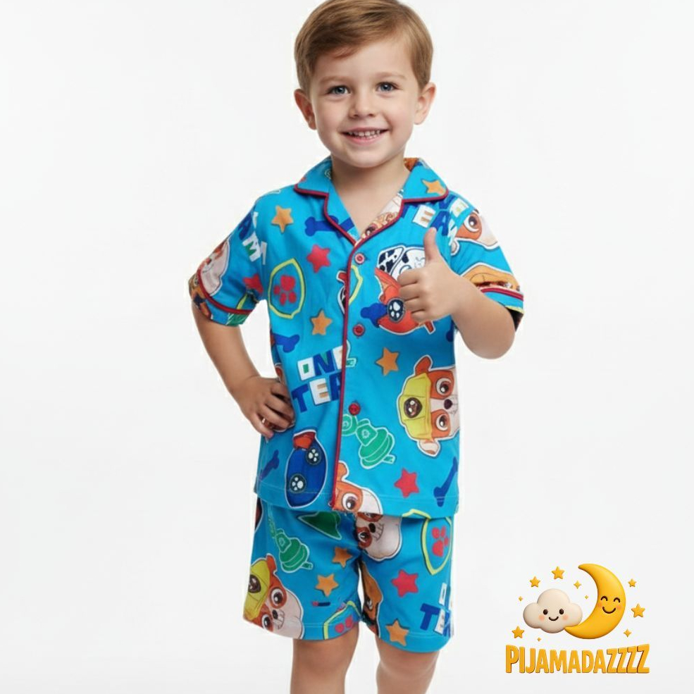 Pijama Americano Patrulha Canina Infantil – Suede Premium, Alta Qualidade!