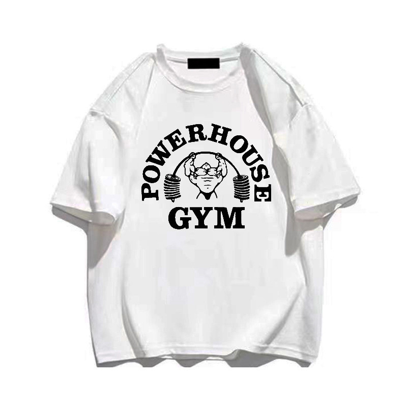 Camiseta Oversized Streetwear Power House Gym Masculina Estampada Moda Treino