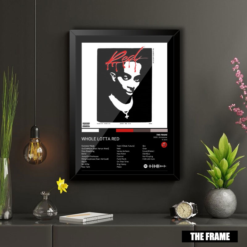 Quadro Decorativo A4/A3 Spotify Album Whole Lotta Red Playboi Carti