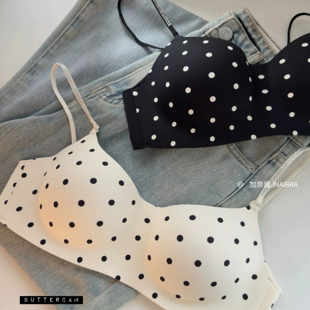 Polka Dot Strass Alça de Ombro Fina Halter Neck Sutiã Recebendo Seios Laterais Reunindo Anti-flacidez Peito Pequeno Pesc
