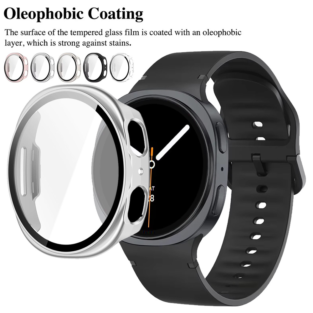 Vidro Temperado + Capa Para Samsung Galaxy Watch 9 8 44mm 40mm Matte Hard PC Bumper Protetor De Tela Caso Watch9 Watch8