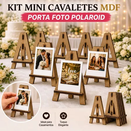 KIT 30 Mini Cavalete Em Mdf Cru 3mm Decoração Artesanato ULTRA