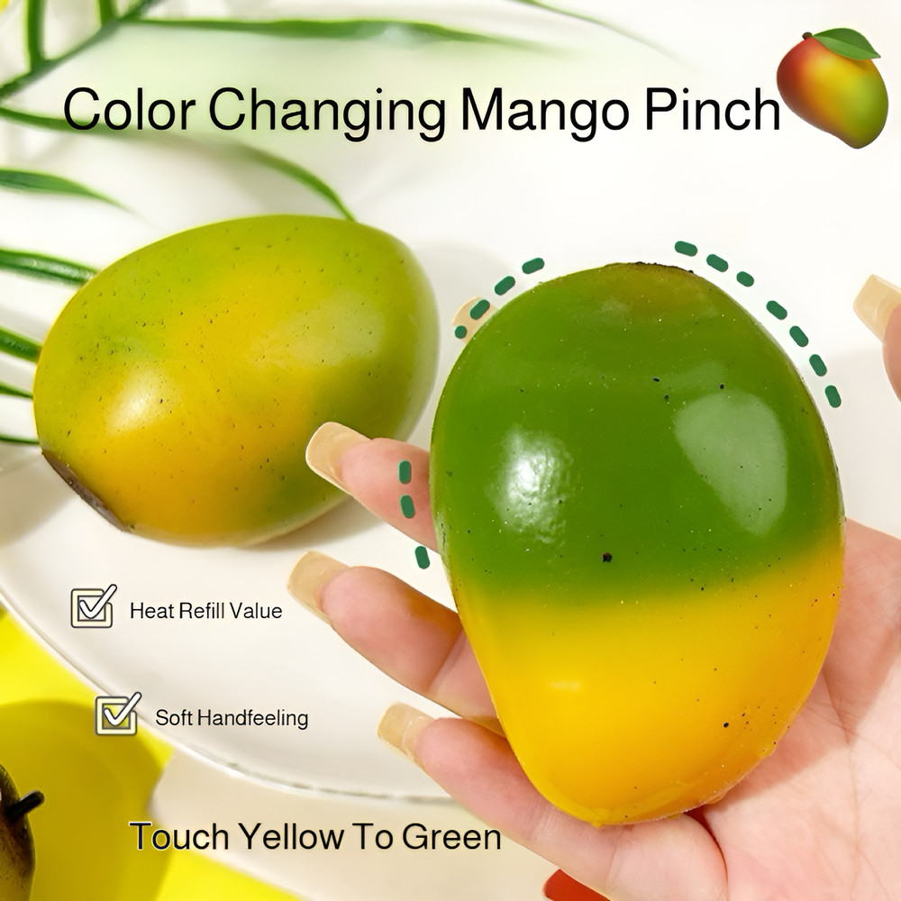 [Color-Changing Fun] Color-Changing Mango Stress-Relieving Squishy Toy/Squishy/Stress Relief/Temperature-Sensitive